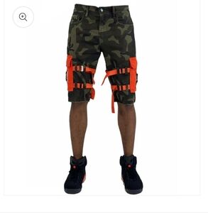 Preme SS21 Cargo Strap Woodland Camo Shorts